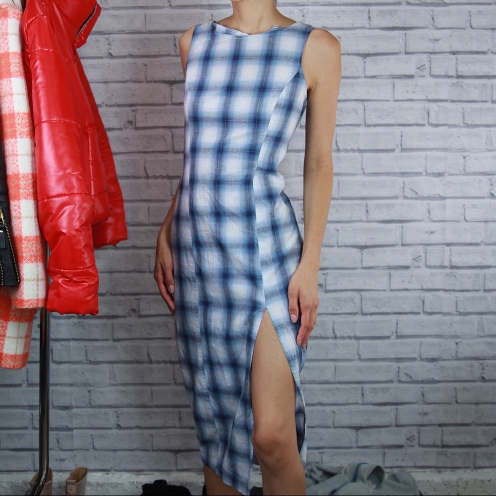 Plaid midi dress